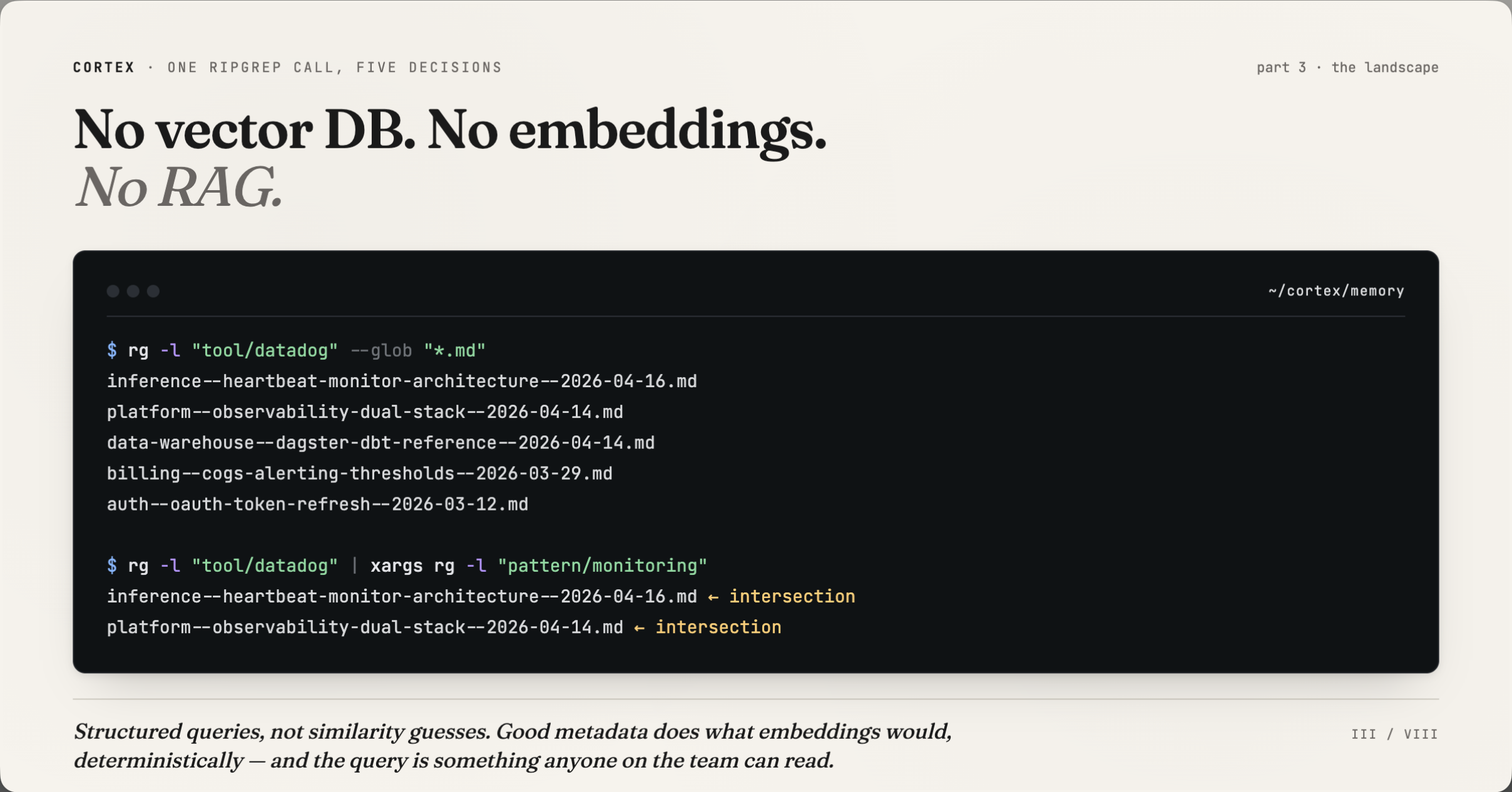 No vector DB. No embeddings. No RAG.